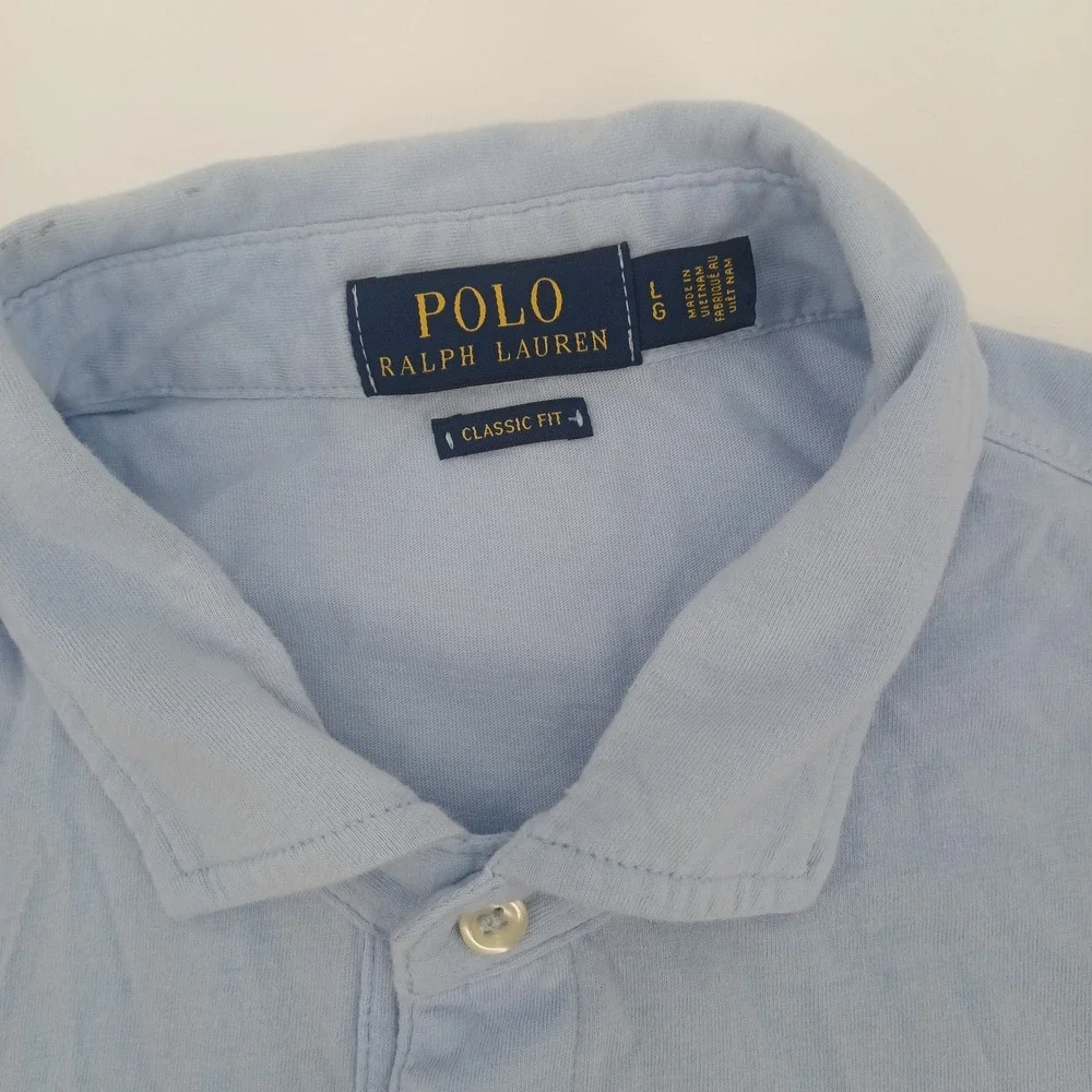 Polo Ralph Lauren Mens Classic Fit Pocket Polo Shirt Light Blue S/S Sz. L